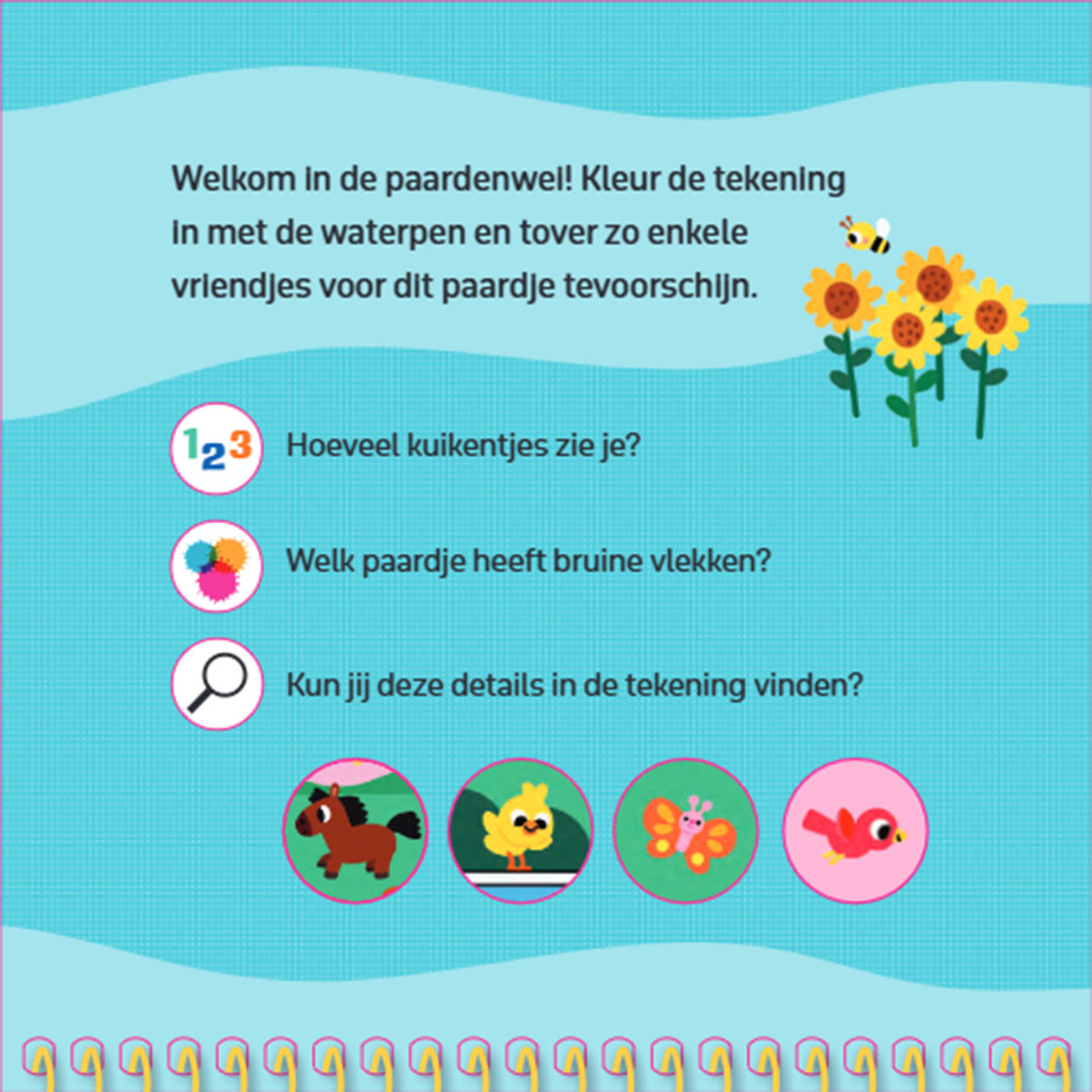 uitgeverij ballon kleuren met water paarden en pony's