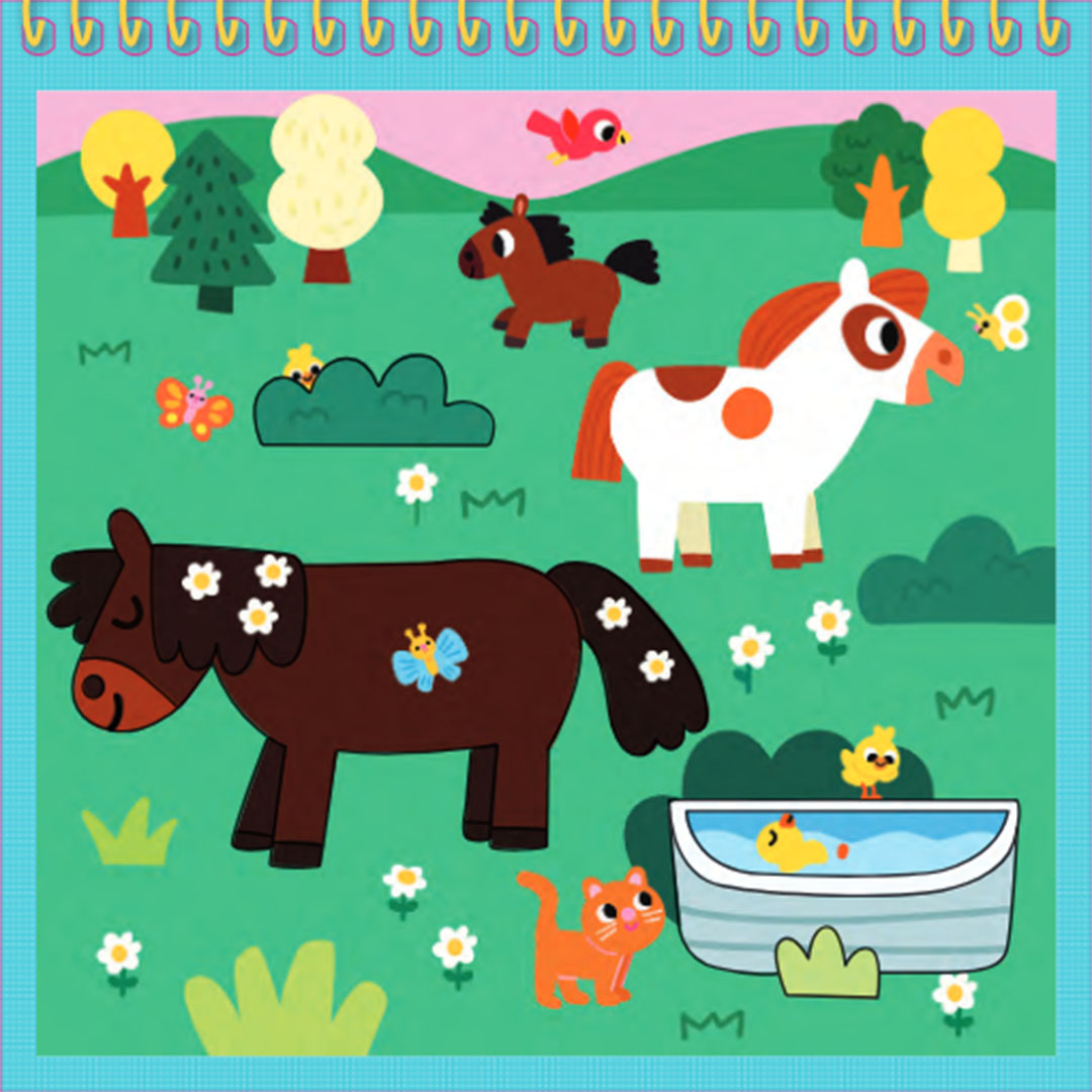 uitgeverij ballon kleuren met water paarden en pony's