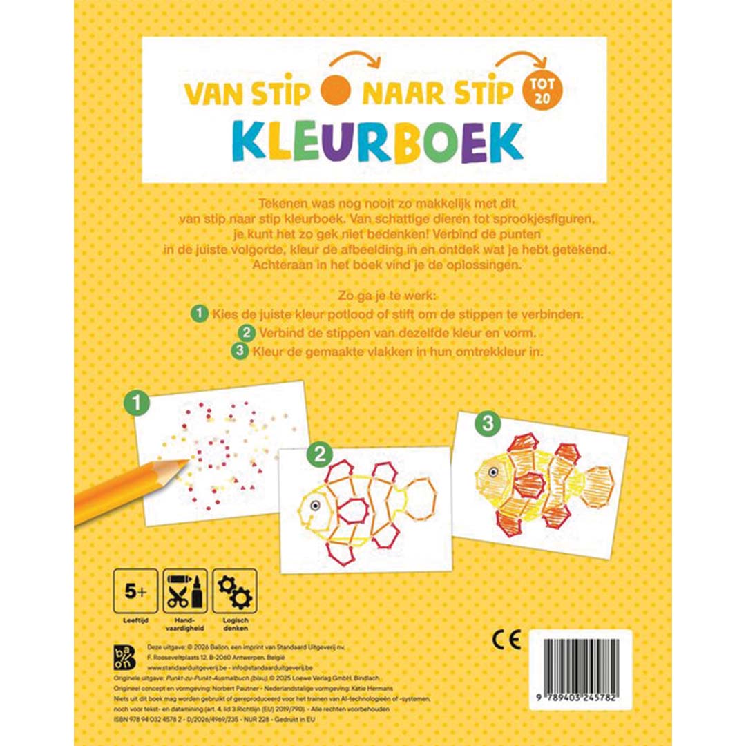 uitgeverij ballon paraplu van stip naar stip kleurboek