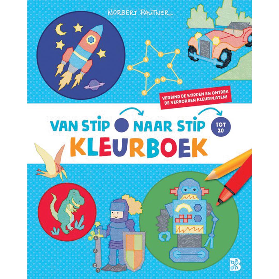 uitgeverij ballon raket van stip naar stip kleurboek
