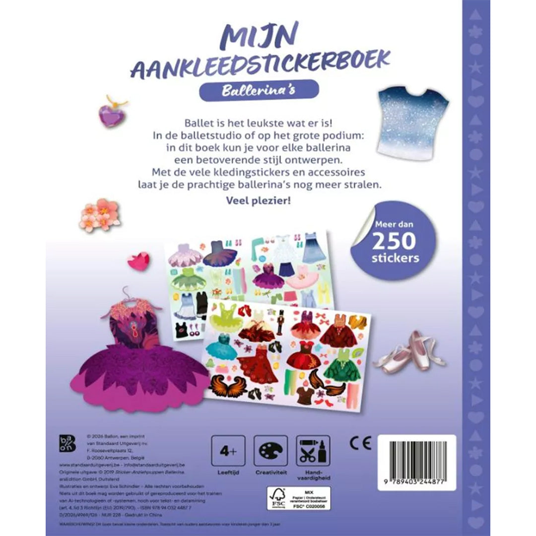 uitgeverij ballon  mijn aankleedstickerboek - ballerina's | 1234487 | 4