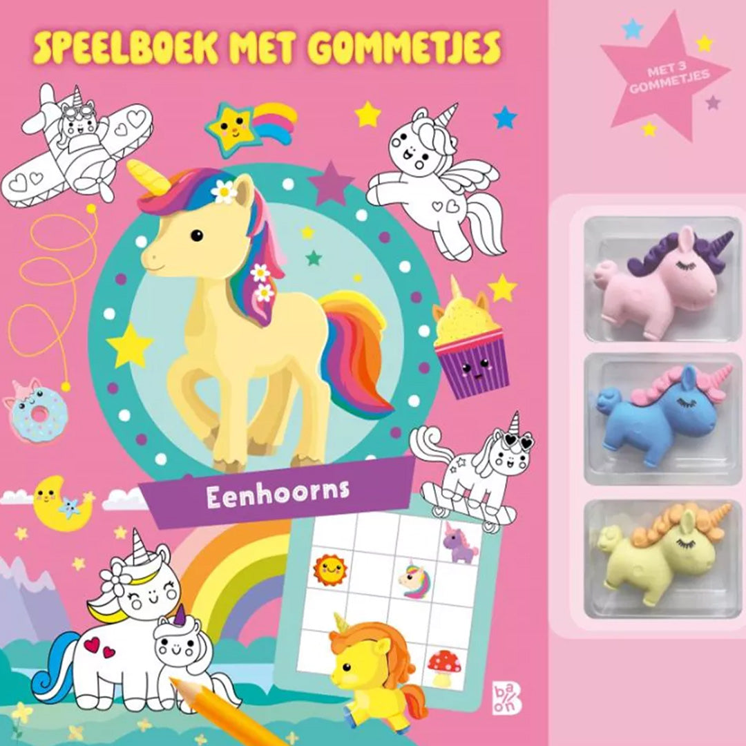 uitgeverij ballon speelboek met gommetjes: eenhoorns | 1234342 | 
