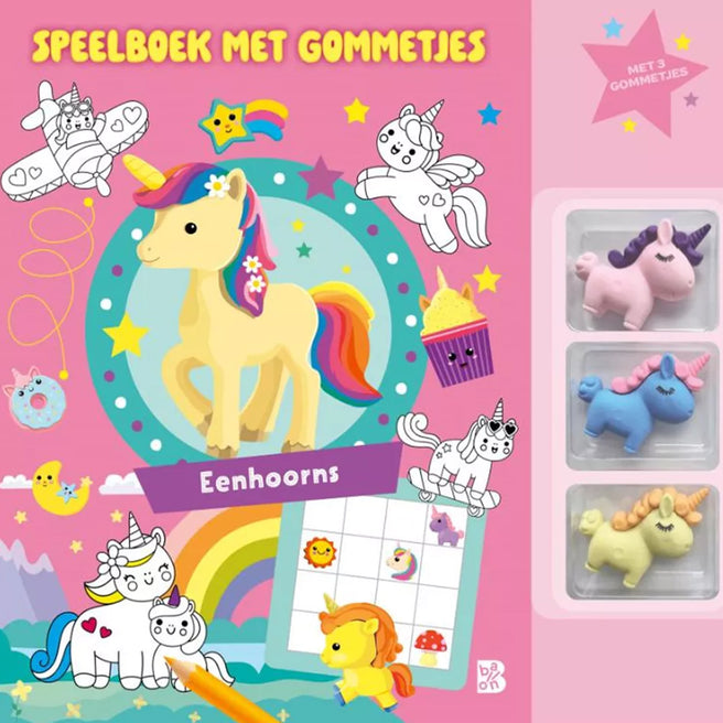 uitgeverij ballon speelboek met gommetjes: eenhoorns | 1234342 | 