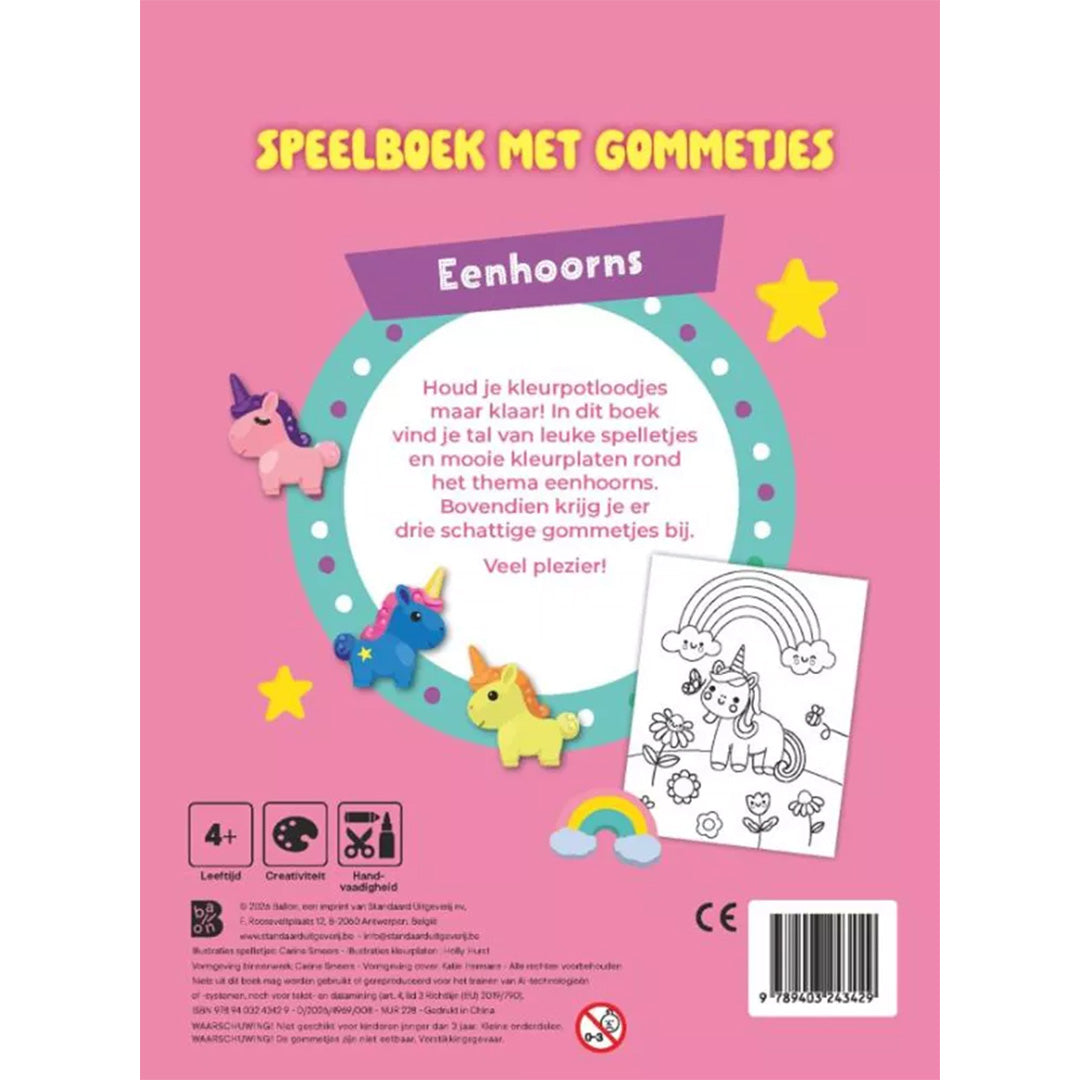 uitgeverij ballon speelboek met gommetjes: eenhoorns | 1234342 | 4