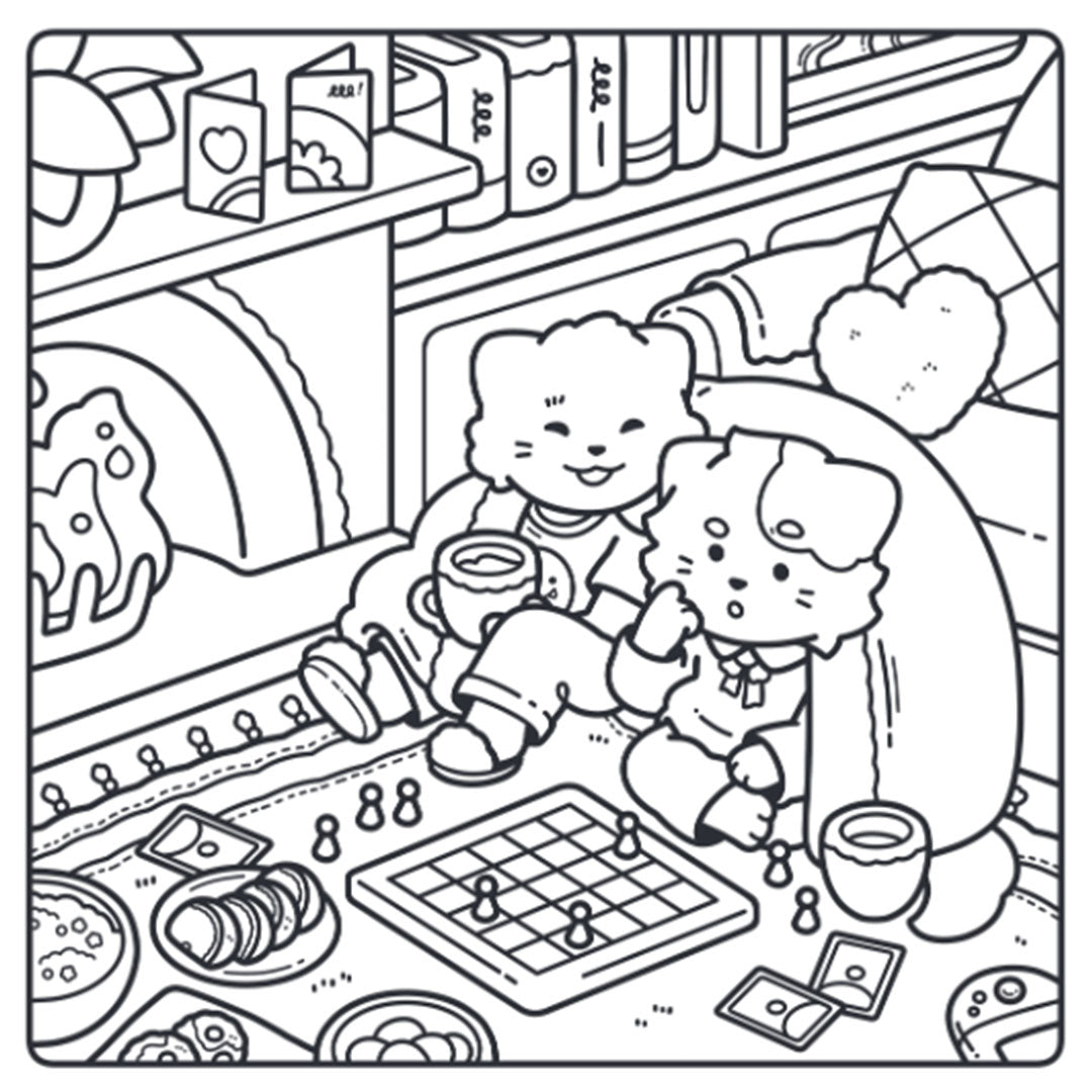 uitgeverij bbnc kleurboek cute & cosy: tortelduifjes | 1353082 | 5