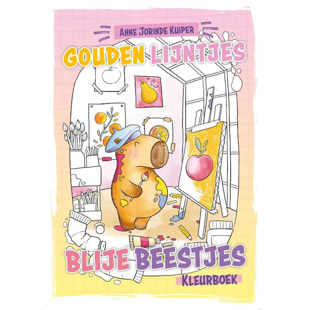 uitgeverij bbnc kleurboek gouden lijntjes blije beestjes | BBN1353095 | 