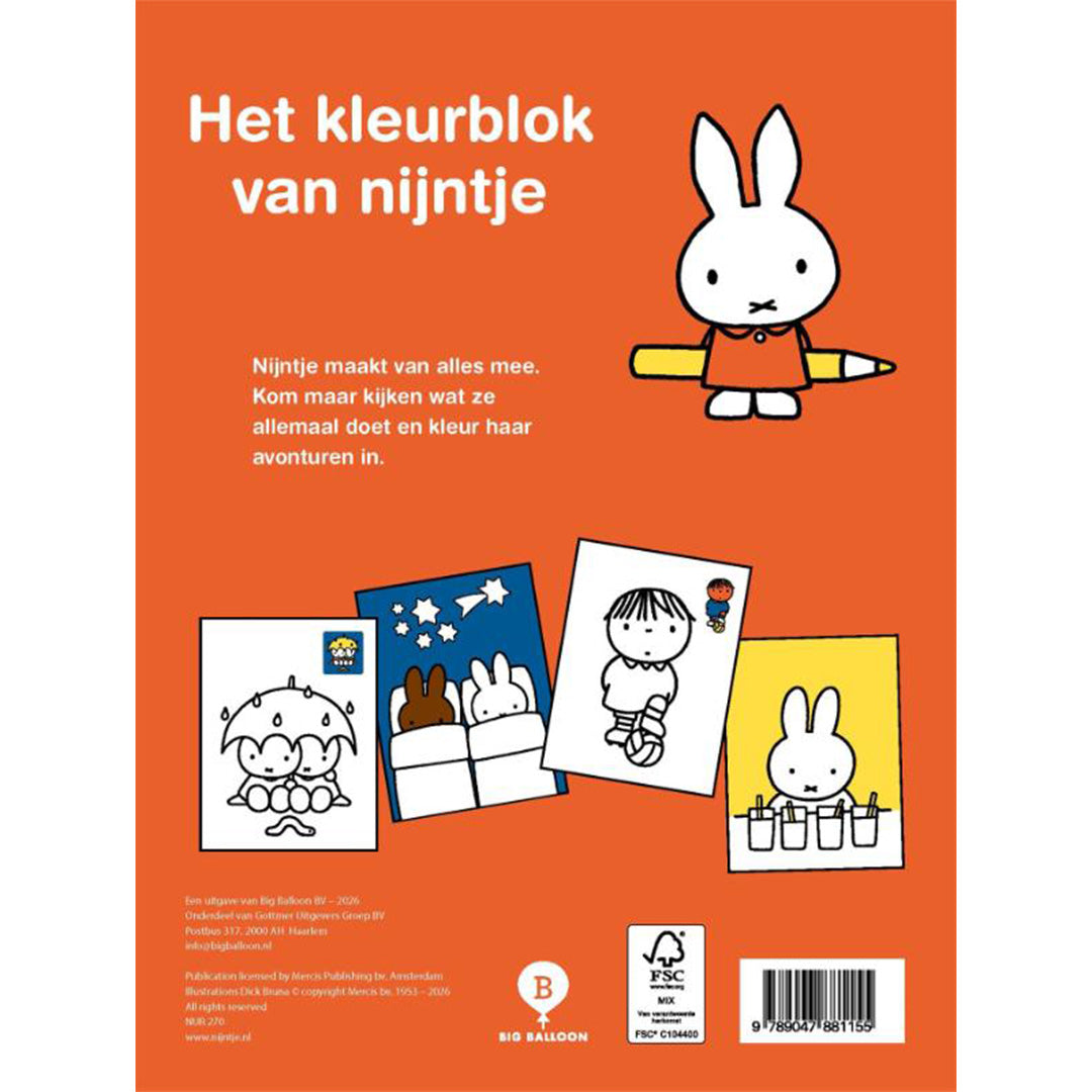 uitgeverij big balloon nijntje kleurblok deel 2 | 1298115 | 4