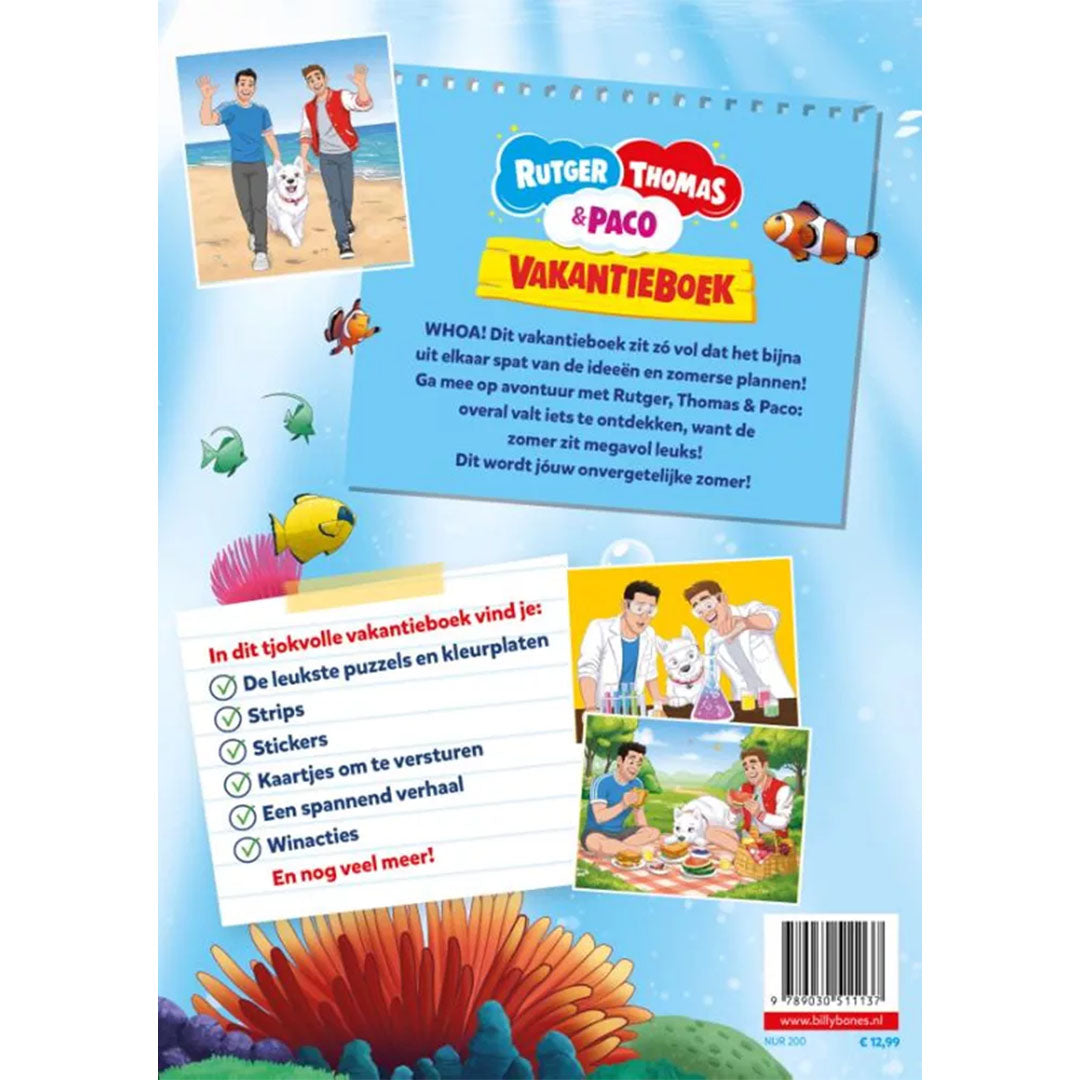 uitgeverij billy bones vakantieboek rutger, thomas en paco | BIL1391113 | 2