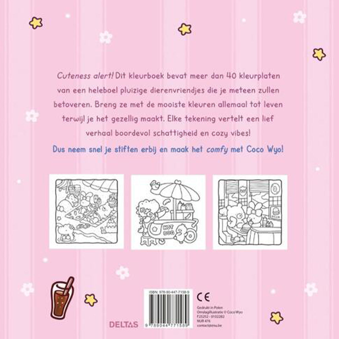uitgeverij deltas kleurboek coco wyo - cute & comfy - cozy friends | 0102282 |  2