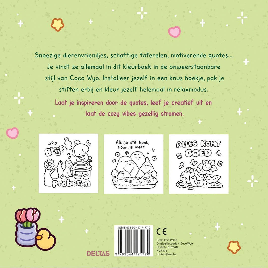 uitgeverij deltas kleurboek coco wyo - cute & comfy - cozy vibes | 0102284 | 2