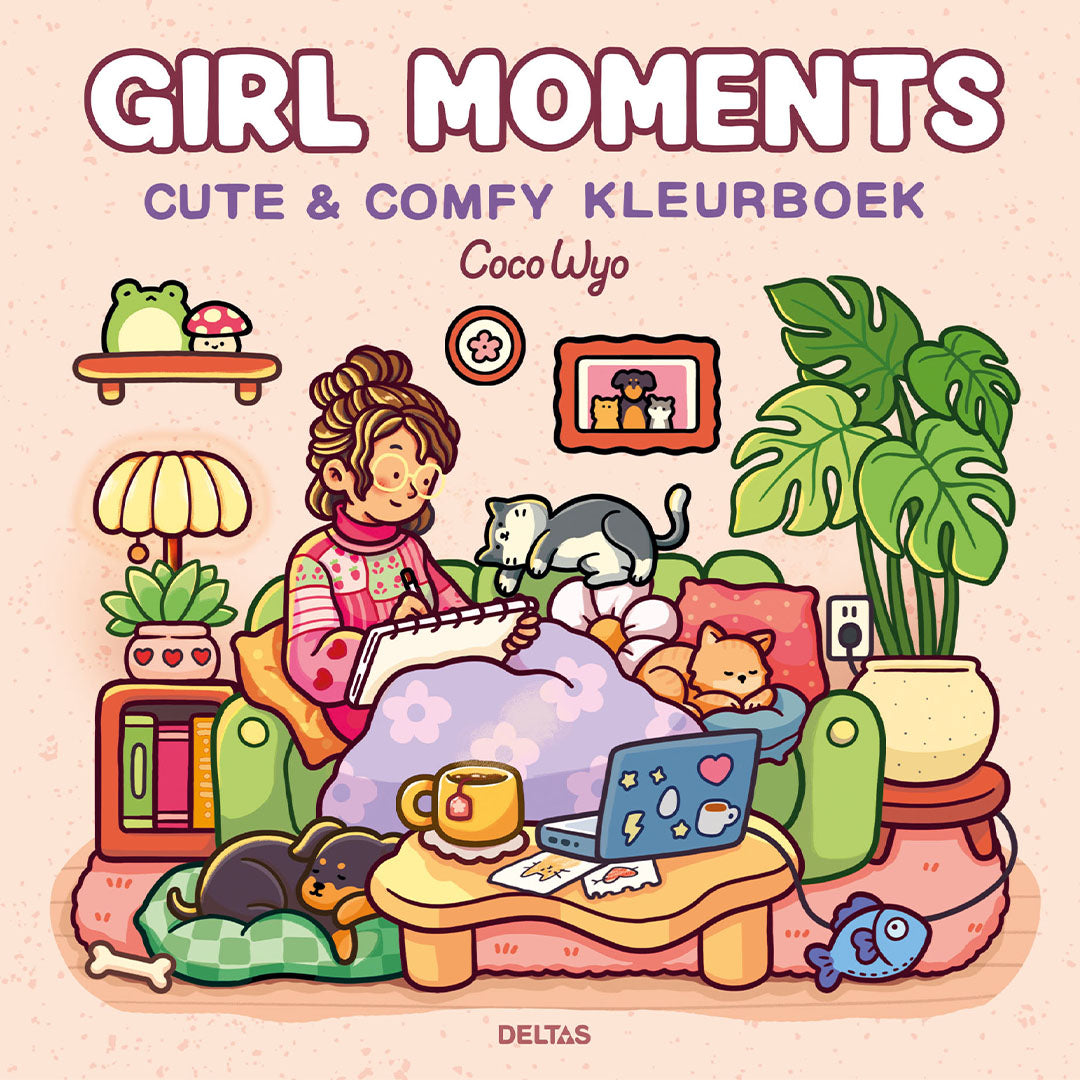 uitgeverij deltas kleurboek coco wyo - cute & comfy - girl moments | 0102280 |  1