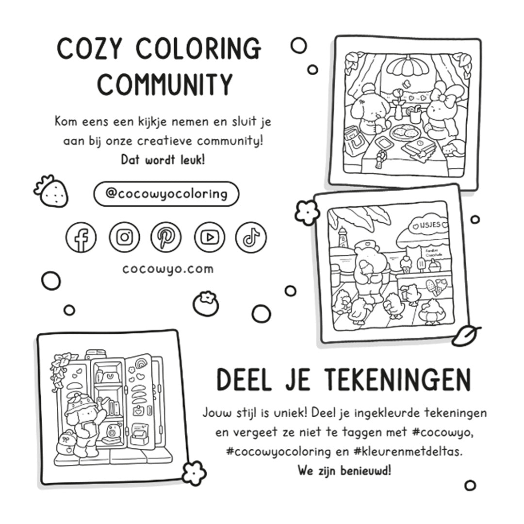 uitgeverij deltas kleurboek coco wyo - cute & comfy - cozy days | 0102283 | 2