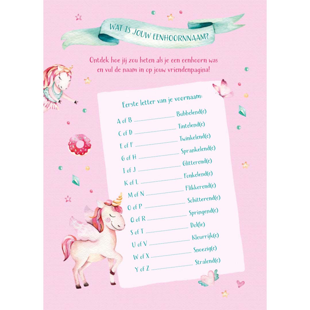 uitgeverij deltas vriendenboek ik hou van eenhoorns | 0521056 | 5
