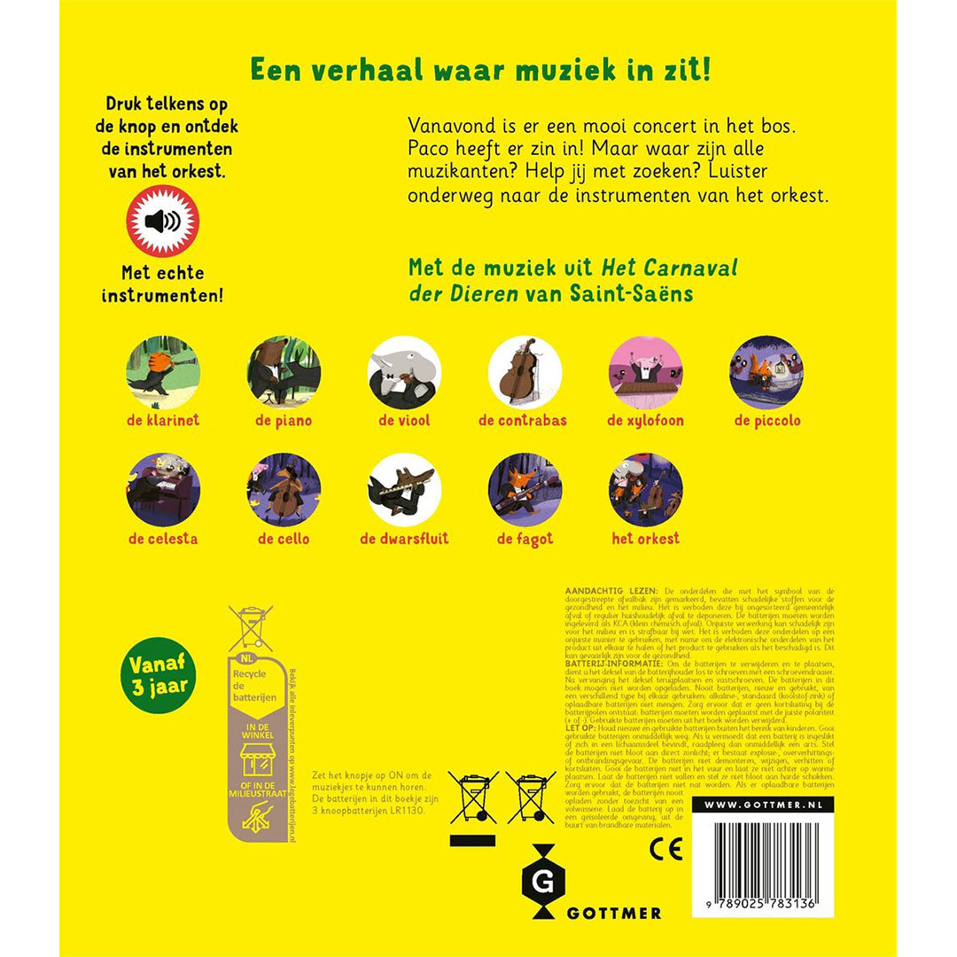 uitgeverij gottmer geluidenboek paco en het orkest | 1608313 | 6