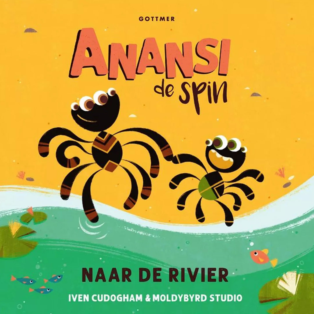uitgeverij gottmer kartonboekje anansi de spin, naar de rivier | 1608222 | 