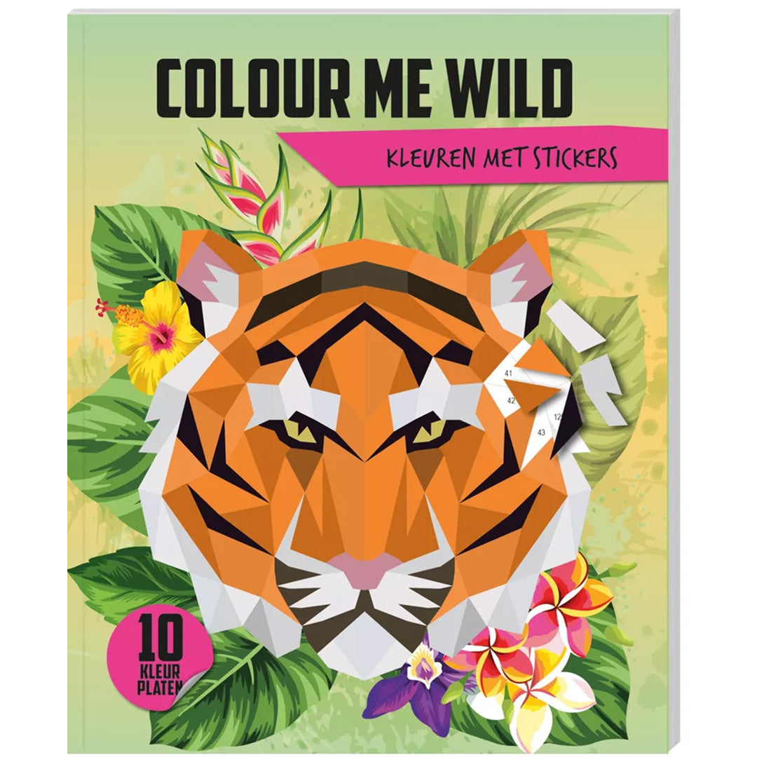 uitgeverij interstat colour me wild: kleuren met stickers