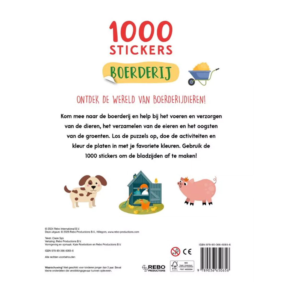uitgeverij rebo 1000 stickers boerderij - funtastische activiteiten | REB1725065 | 6
