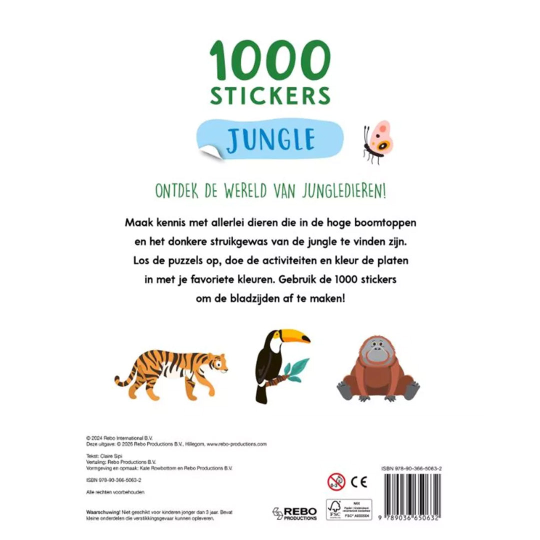 uitgeverij rebo 1000 stickers jungle - funtastische activiteiten | REB1725063 | 6