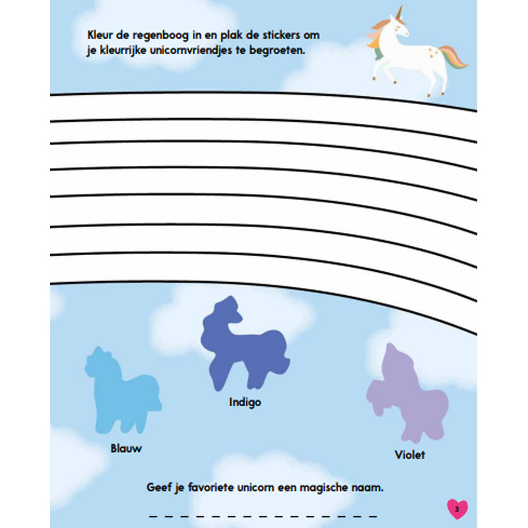 uitgeverij rebo 1000 stickers unicorns - funtastische activiteiten | REB1725064 | 3