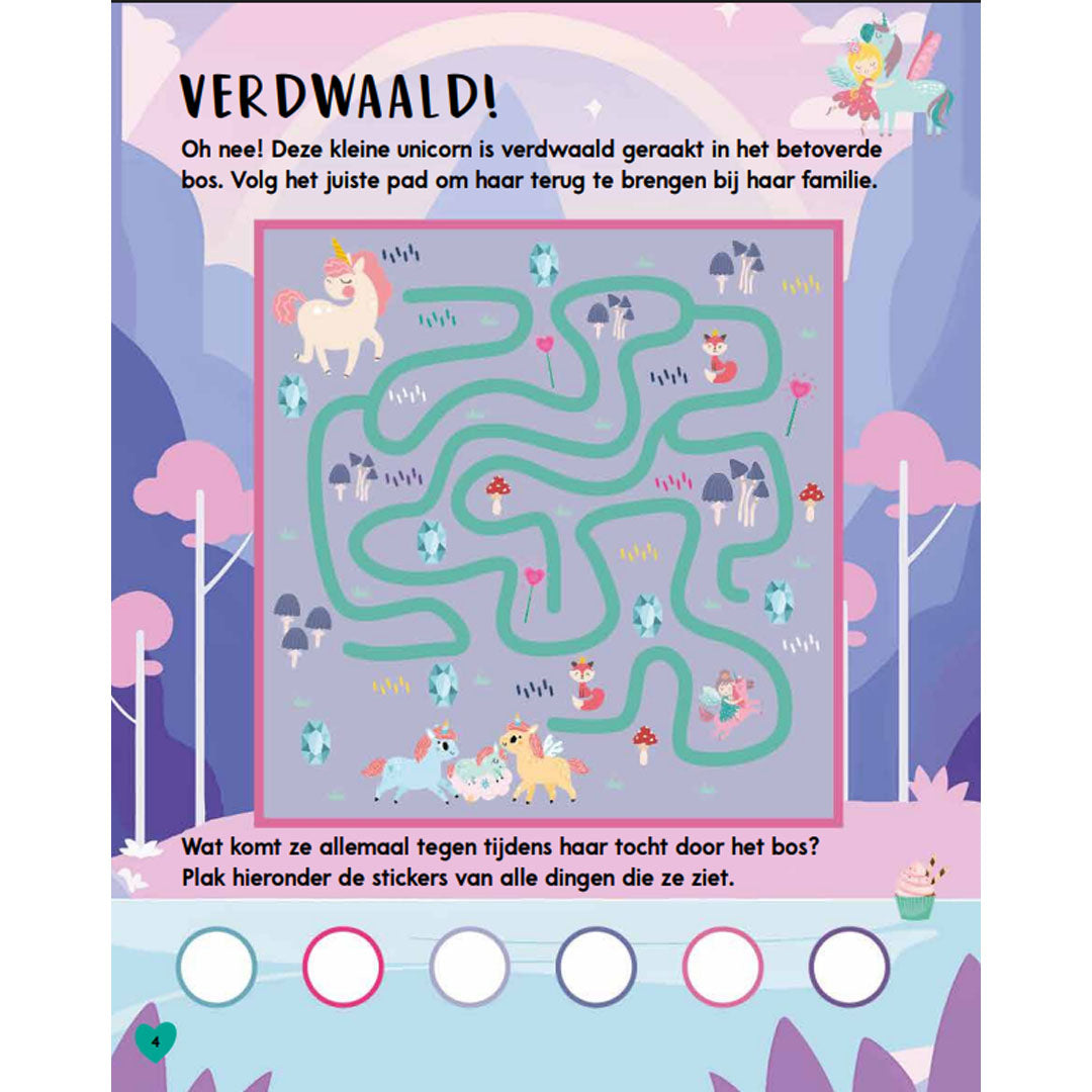 uitgeverij rebo 1000 stickers unicorns - funtastische activiteiten | REB1725064 | 4