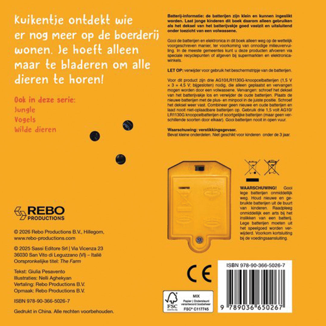 uitgeverij rebo geluidenboek boerderij wat hoor ik daar?
