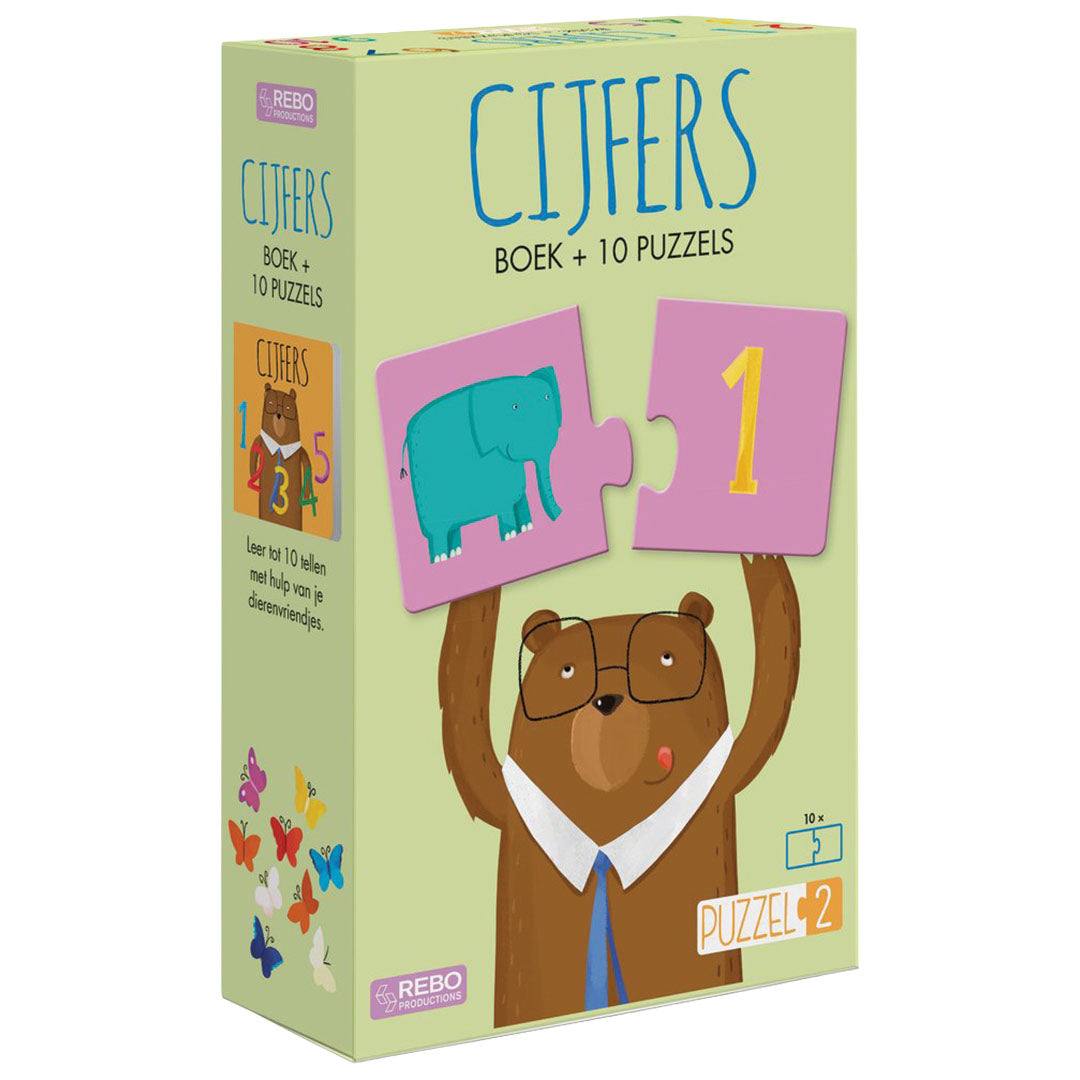 uitgeverij rebo cijfers boek + 10 puzzels | REB1723986 | 