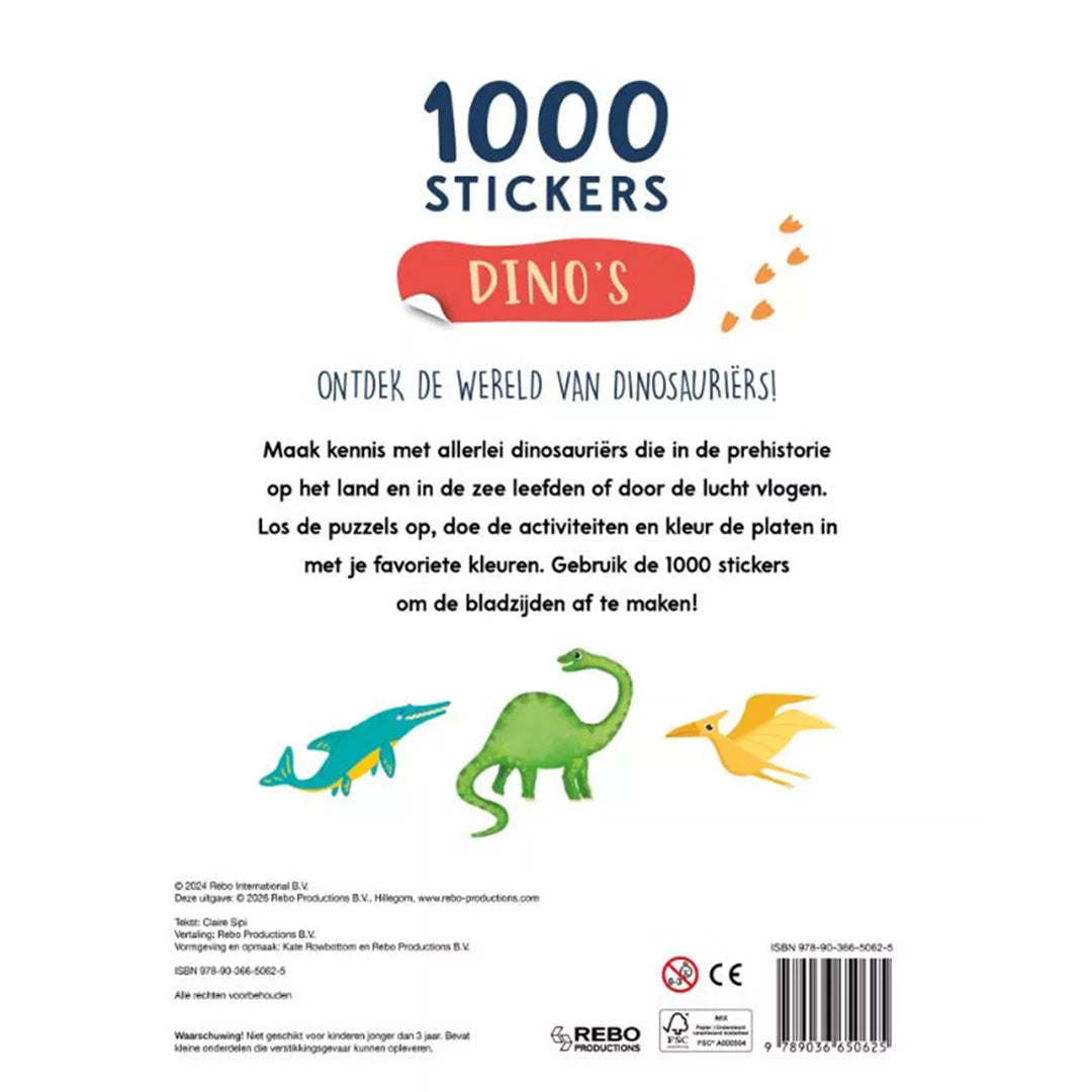 uitgeverij rebo dino's - 1000 stickers - funtastische activiteiten | REB1725062| 6