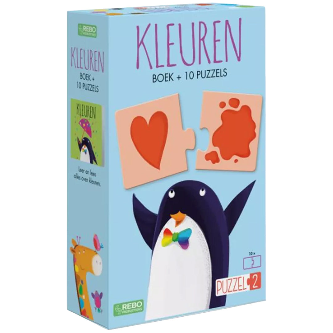 uitgeverij rebo kleuren  boek + 10 puzzels | REB1723987 | 
