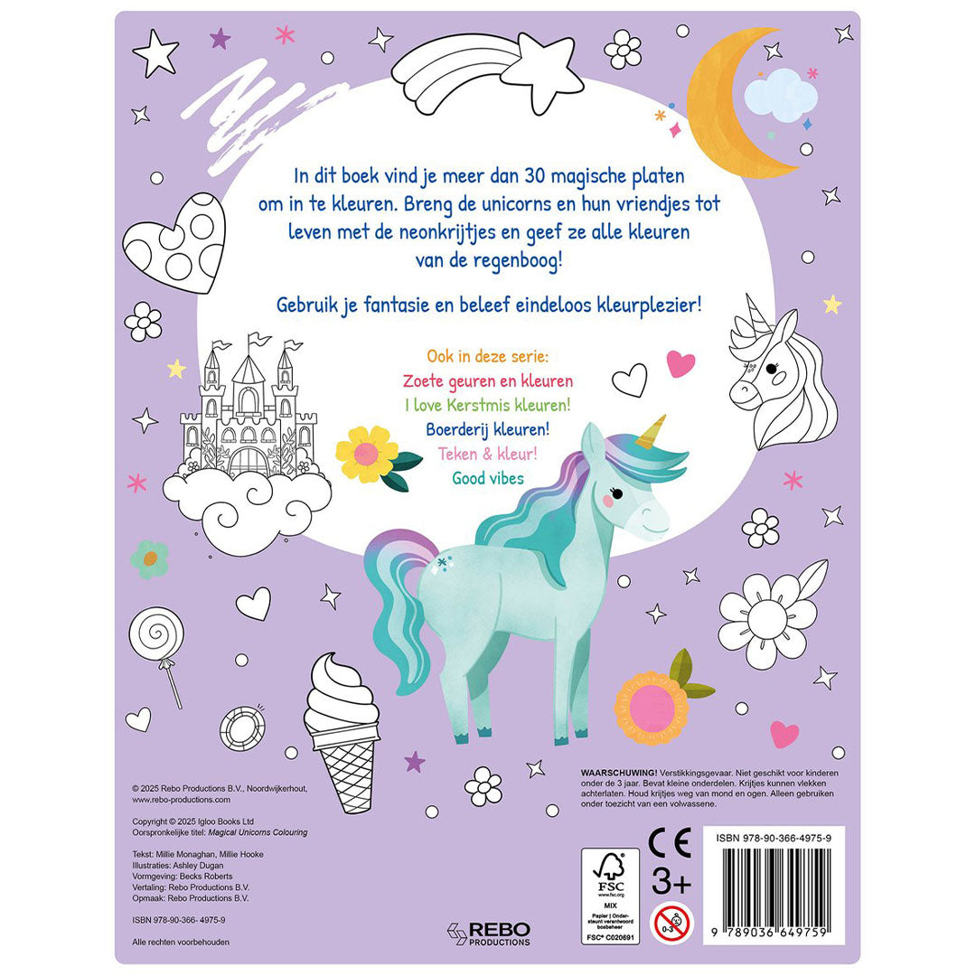 uitgeverij rebo magische unicorns kleuren! kleurmania | REB1724975 | 4