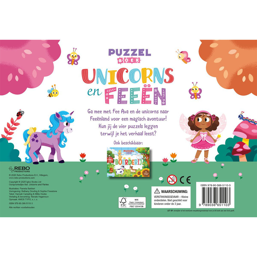 uitgeverij rebo puzzelboek unicorns en feeën | 1725110 | 6