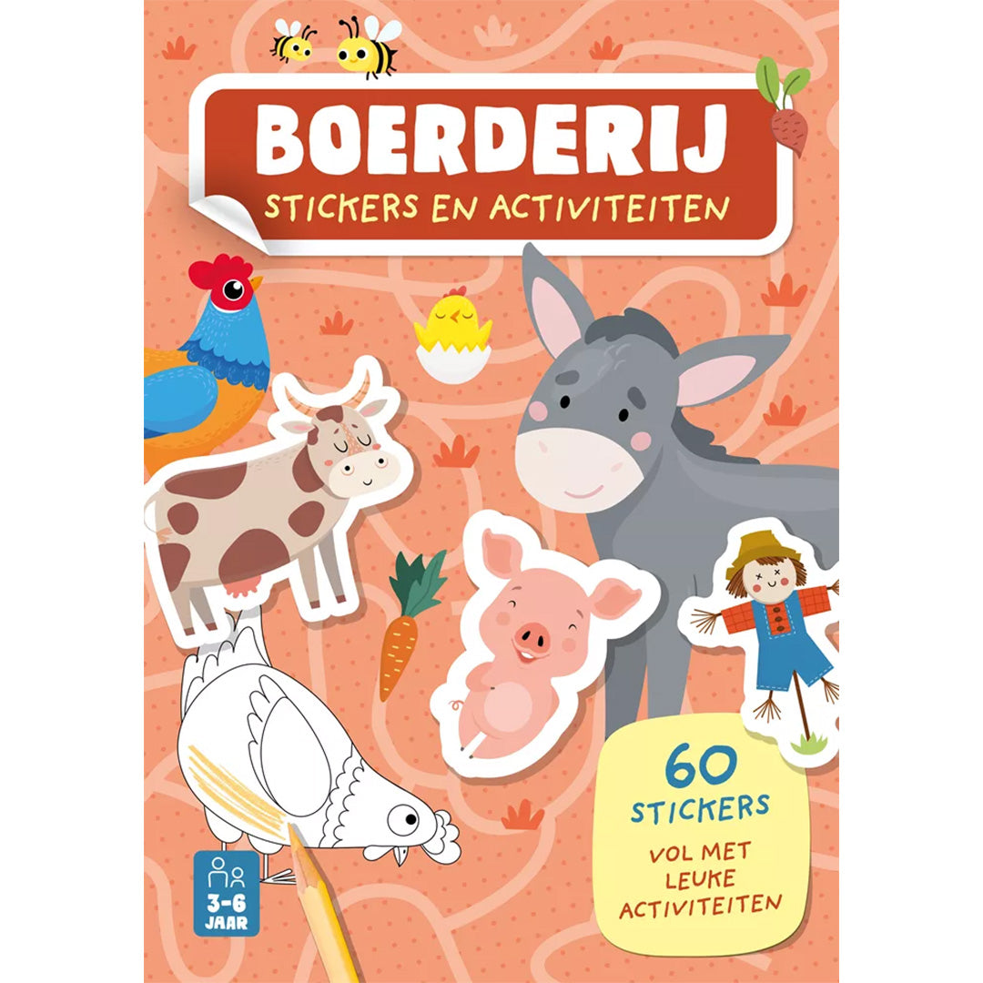 uitgeverij rebo stickerboek boerderij - 60 stickers | 1724677 | 