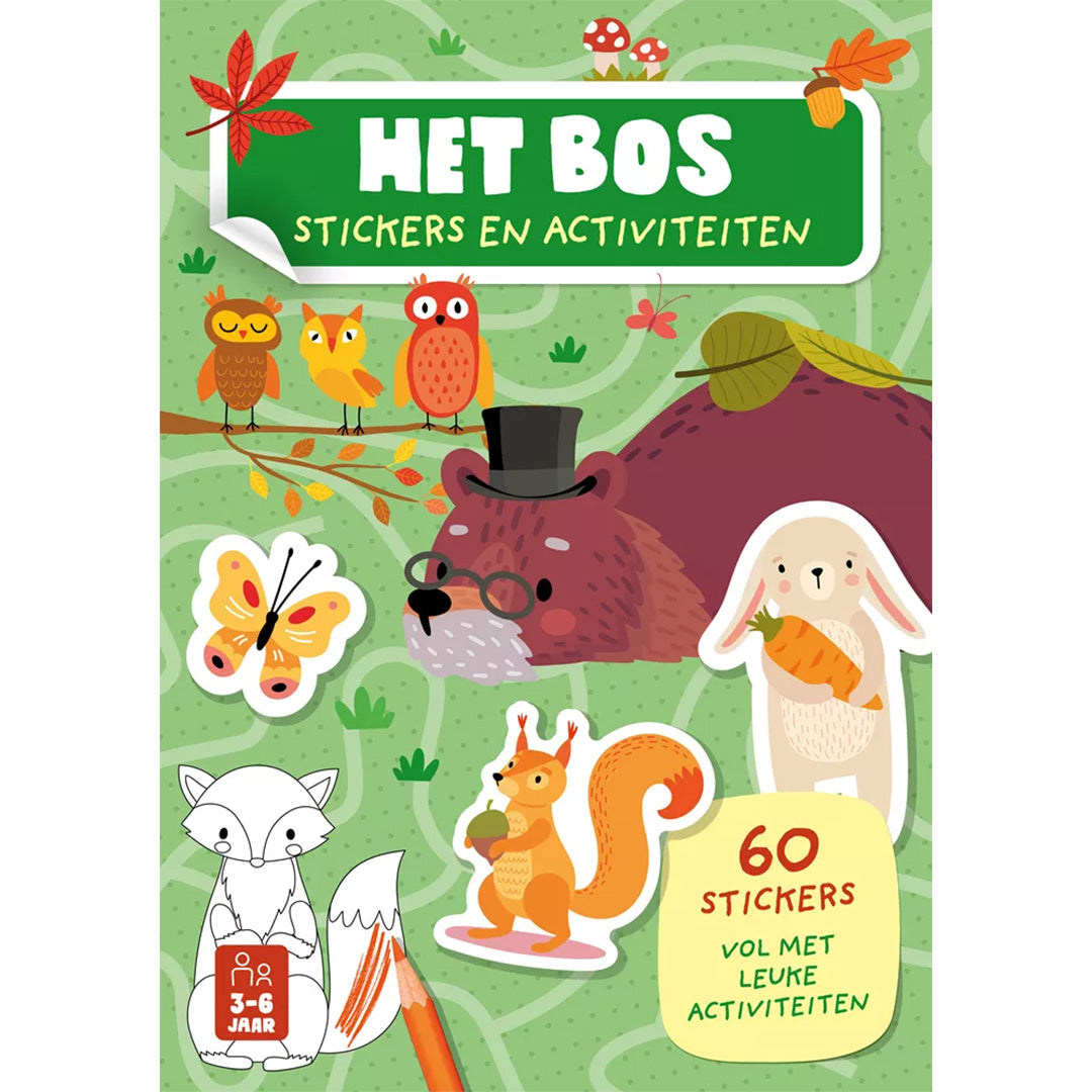 uitgeverij rebo stickerboek het bos - 60 stickers | 1724676 | 