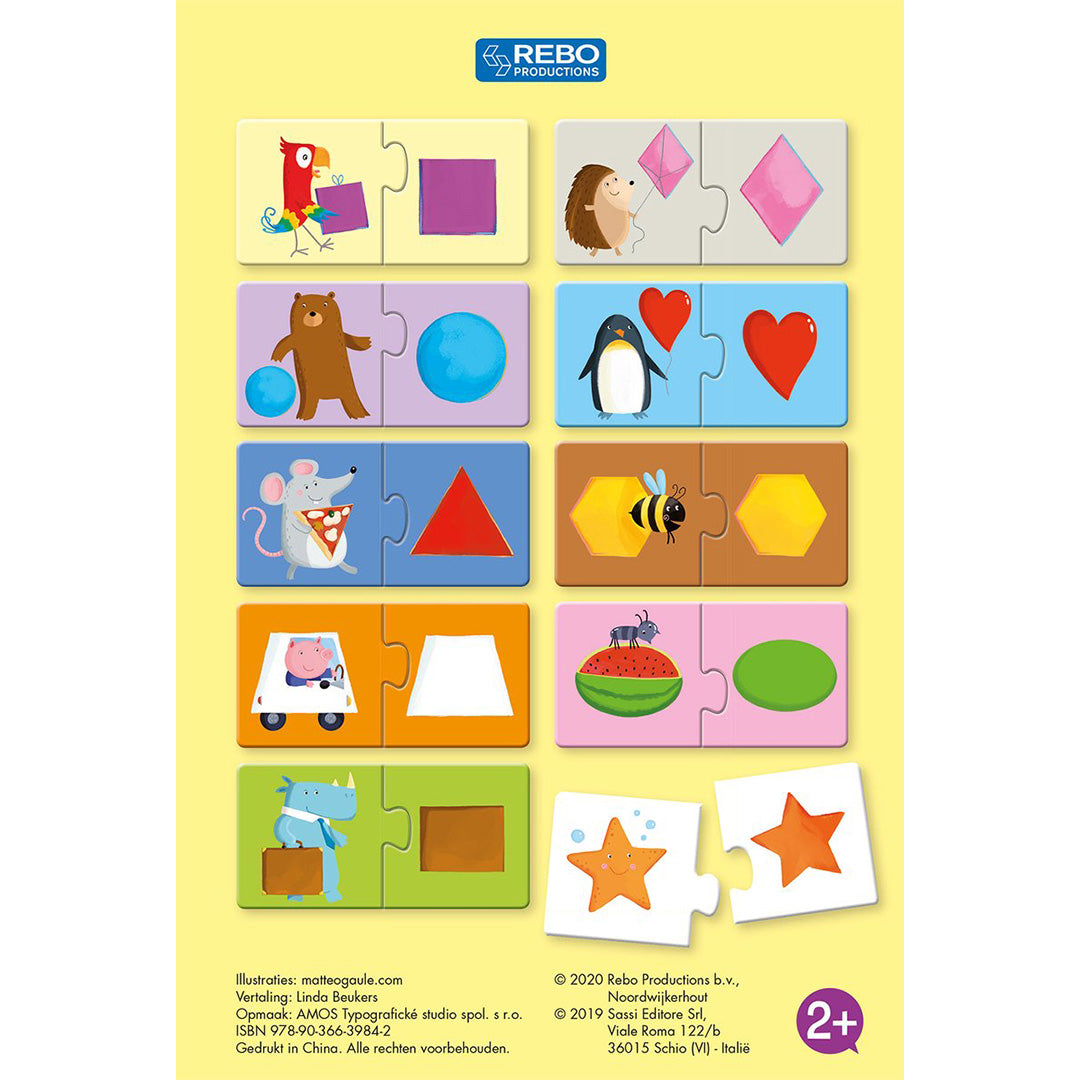 uitgeverij rebo vormen  boek + 10 puzzels | REB1723984 | 2