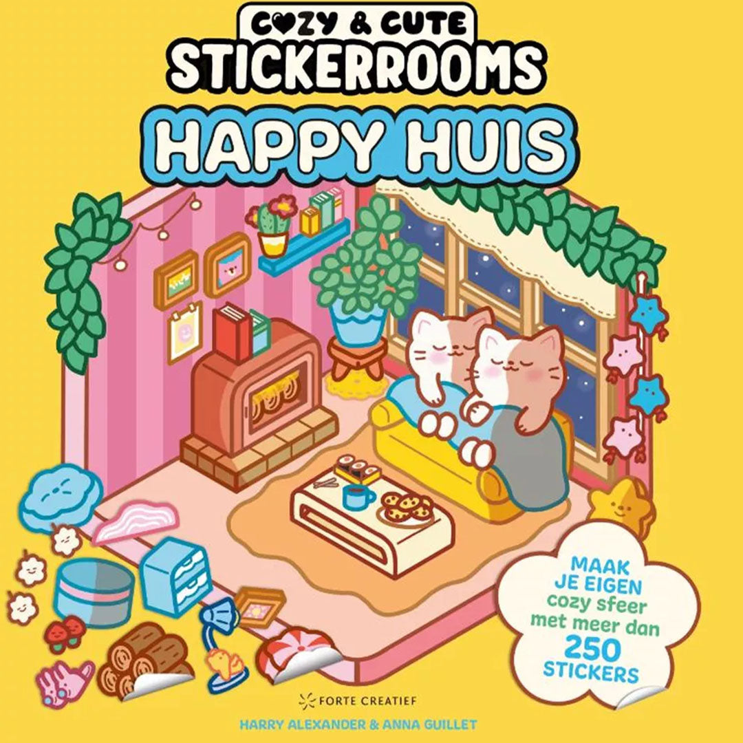 uitgeverij unieboek cozy stickerkleurboek happy huis | 1480510 |