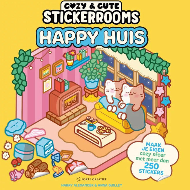 uitgeverij unieboek cozy stickerkleurboek happy huis | 1480510 |