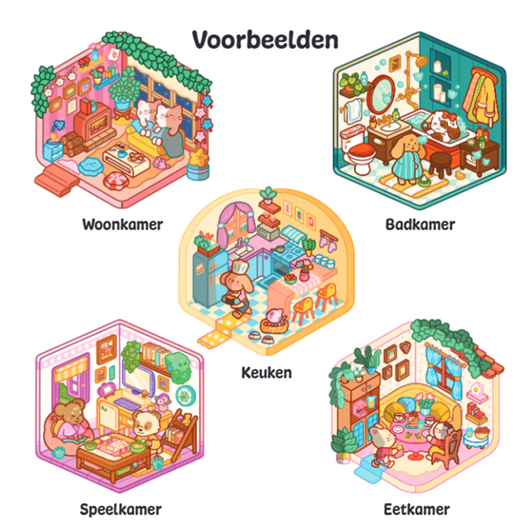 uitgeverij unieboek cozy stickerkleurboek happy huis | 1480510 | 5