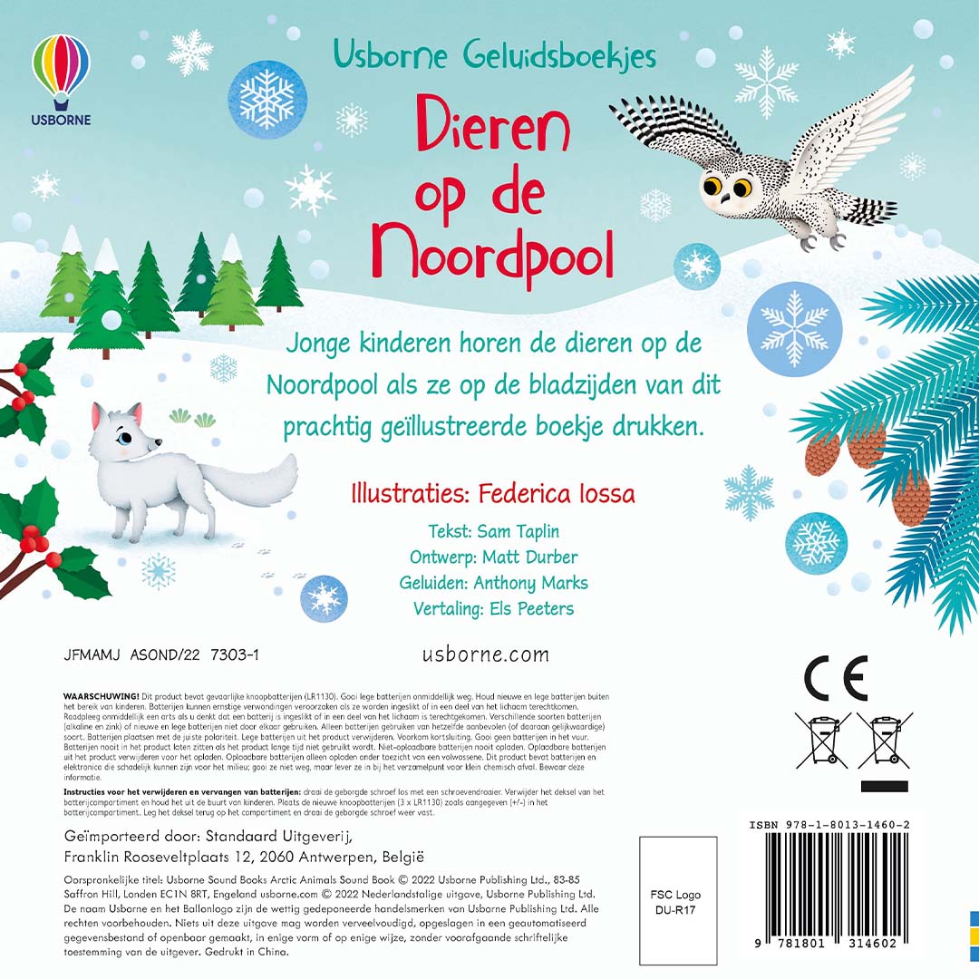 uitgeverij usborne geluidenboek dieren op de noordpool | 1701460 | 2