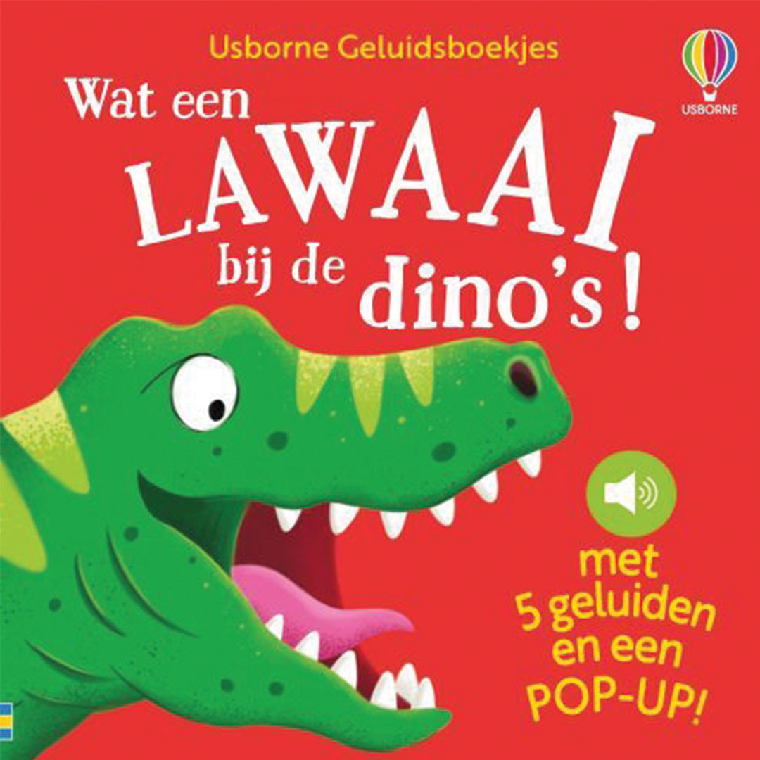 uitgeverij usborne geluidenboek wat een lawaai bij de dino's!