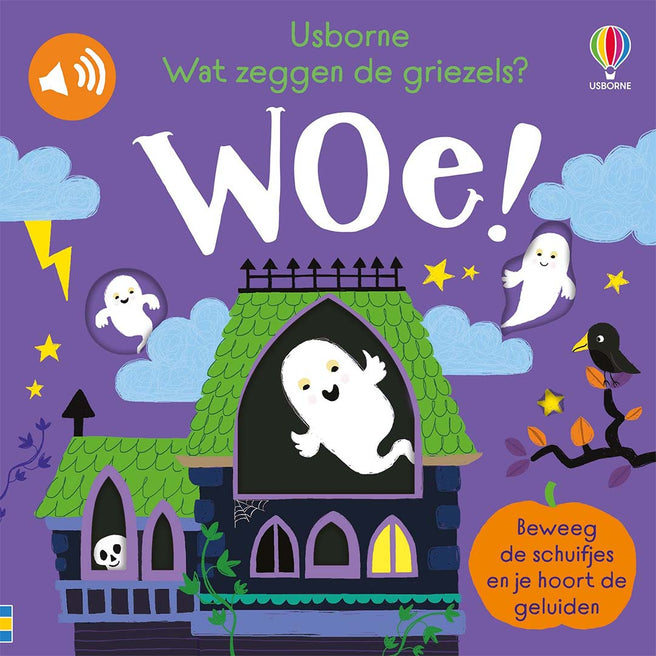 uitgeverij usborne geluidenboek wat zeggen de griezels? woe! | 1706538| 1