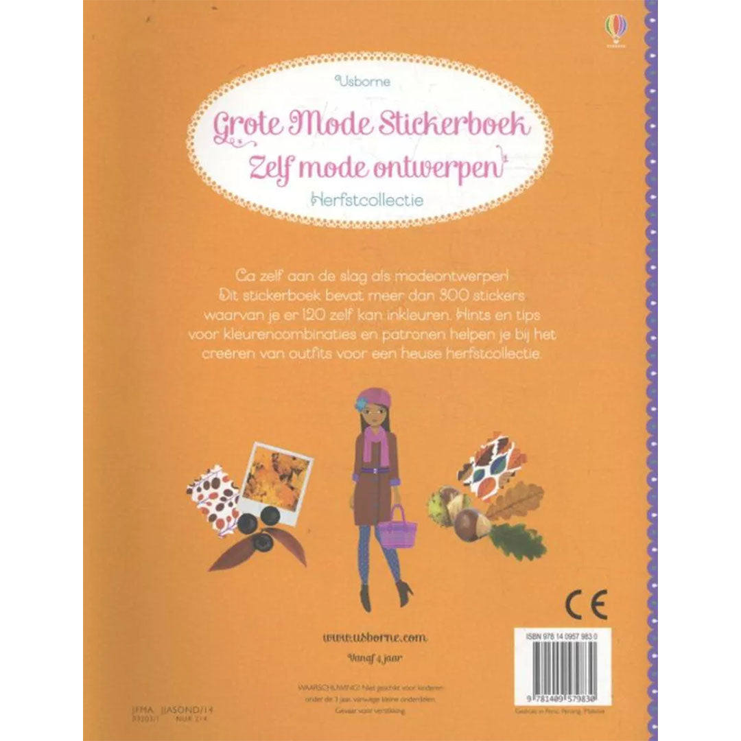 uitgeverij usborne grote mode stickerboek zelf mode ontwerpen herfst | 1707983 | 2