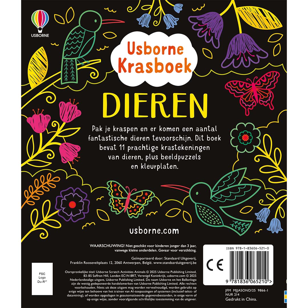 uitgeverij usborne krasboek dieren | 1706521 | 6