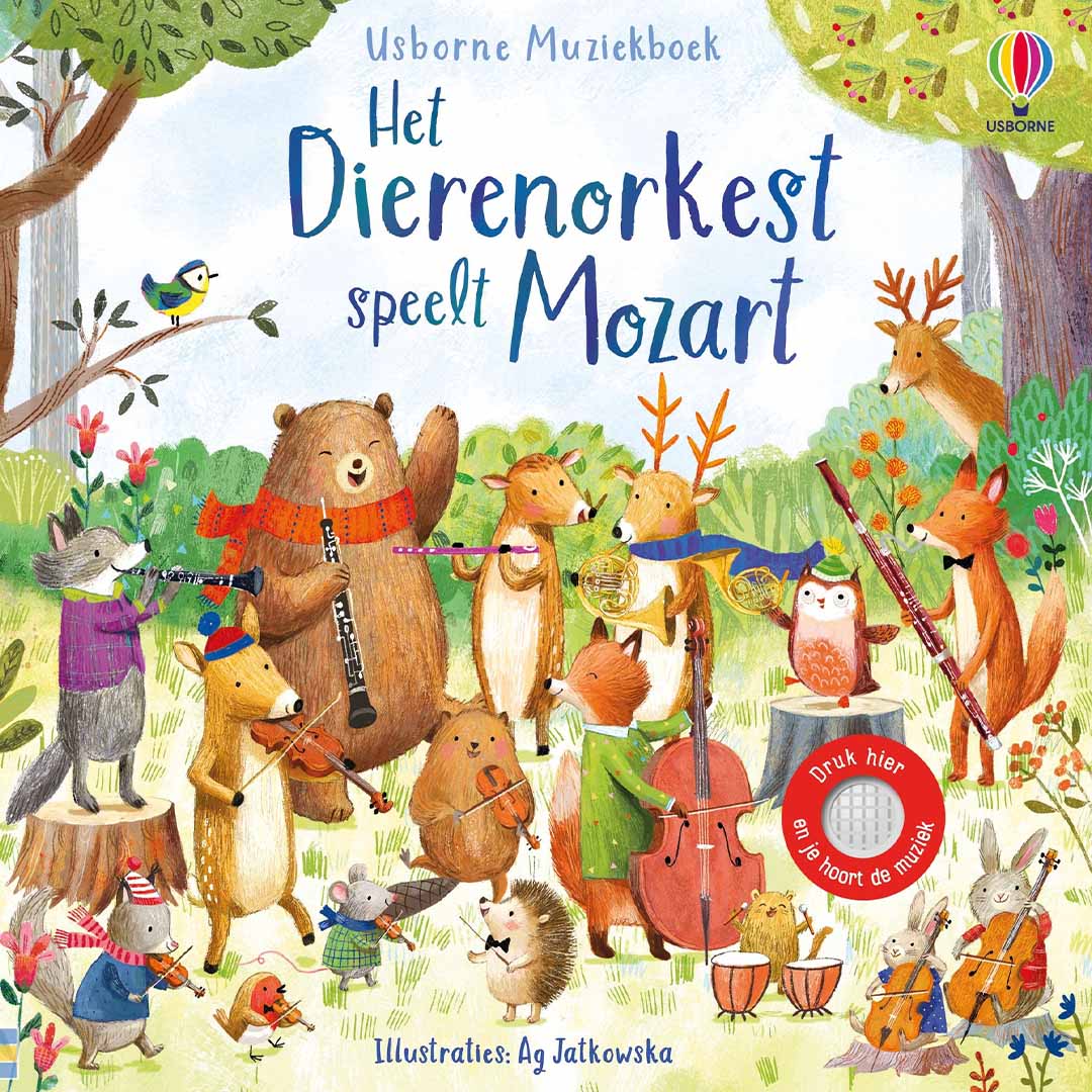 uitgeverij usborne muziekboek het dierenorkest speelt mozart | 1701101 | 1