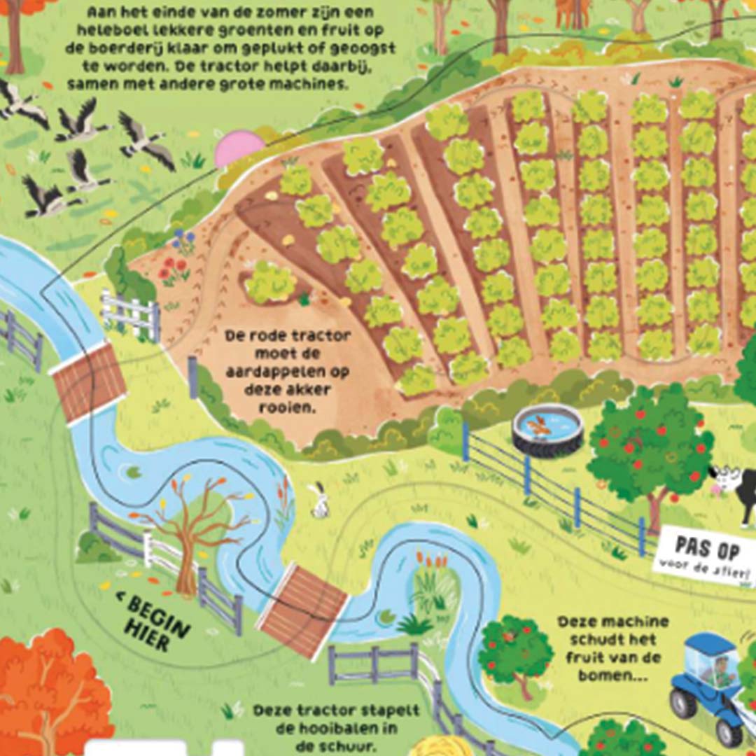 uitgeverij usborne opwindtractor met 4 sporen