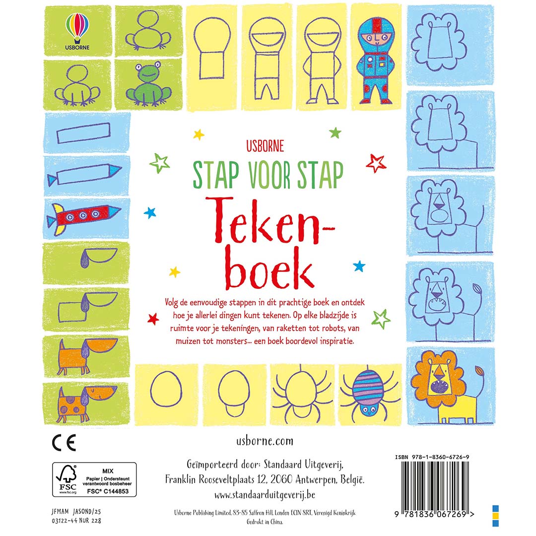 uitgeverij usborne stap voor stap tekenboek | 1706726 | 6