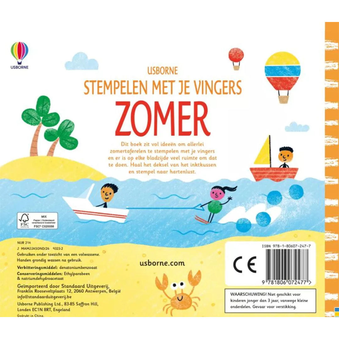 uitgeverij usborne stempelen met je vingers - zomer | USB1707247 | 6
