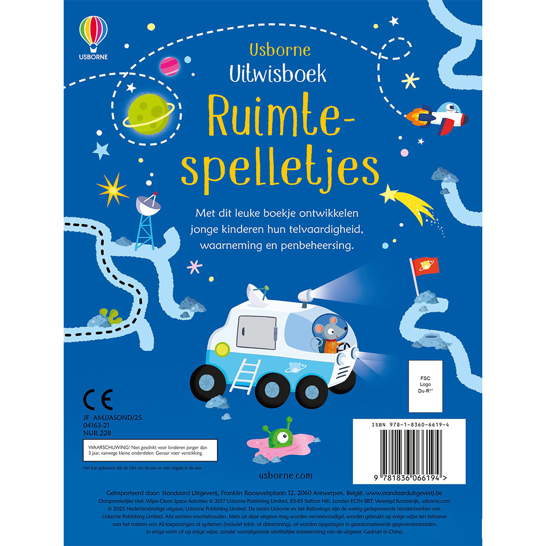 uitgeverij usborne uitwisboek ruimtespelletjes | 1706619 | 5