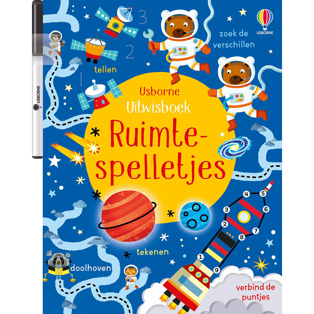 uitgeverij usborne uitwisboek ruimtespelletjes | 1706619 | 1
