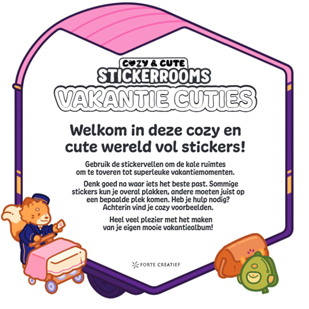 unieboek cozy stickerkleurboek vakantie cuties | 1480512 |2