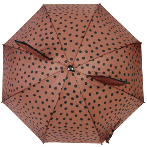 vanpauline kinderparaplu brown-pink dots | 8719689799243 | 3
