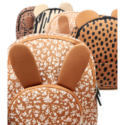 vanpauline kinderrugtas konijn - caramel flowers  - 30 cm  | VP-TAS-BUNNY-CARAMEL-FLOWERS | 2
